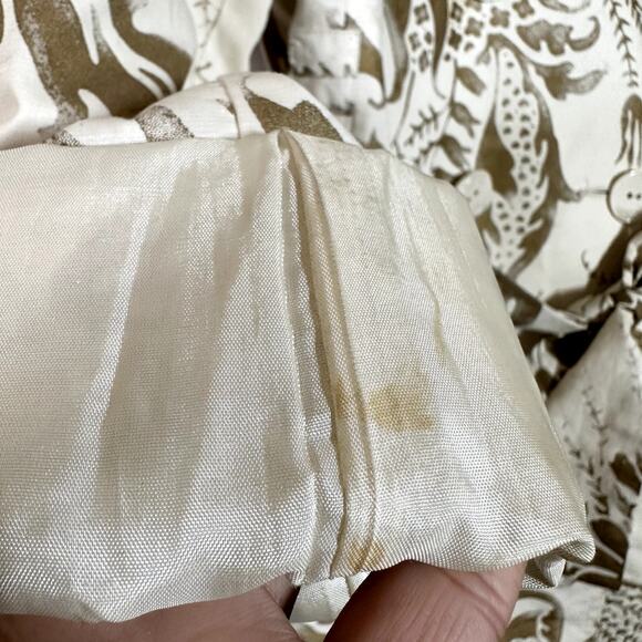 CAbi Wimbledon Courtside Trench Coat Double Breasted Floral Belt Cream Gold S - Picture 8 of 9